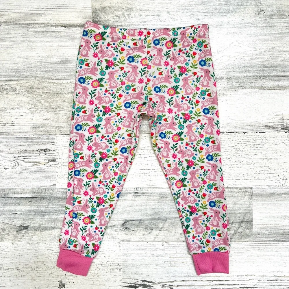 Mia & Co Bunny Floral Pajama Set 2T Pink Easter Spring Kids Sleepwear